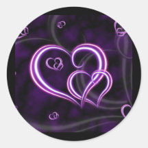 Personalice los corazones púrpuras elegantes etiqueta