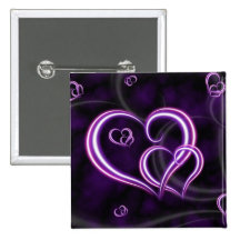 Personalice los corazones púrpuras elegantes pins