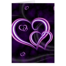 Personalice los corazones púrpuras elegantes tarjetas