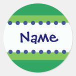 Personalizable azul y verde del pegatina del mucha