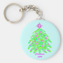 Personalizable colorido del llavero del árbol de n