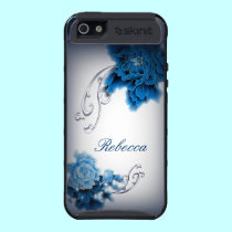 personalizable floral del Paeonia azul elegante de funda skinit