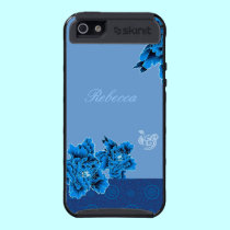 personalizable floral del Paeonia azul elegante de funda skinit