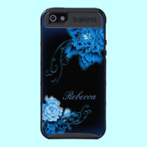 personalizable floral del Paeonia azul romántico d funda skinit