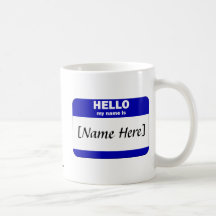 Personalizable hola mi nombre es… (Azul) Taza