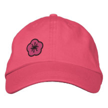 Personalizable rosado de la margarita de WhimsyMon Gorras Bordadas