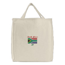 Personalizable tan. Tote bordado bandera de África Bolsa