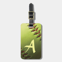 Personalizado amarillo del softball etiquetas bolsa