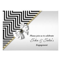 PERSONALIZADO blanco negro del aniversario del com invitaciones
