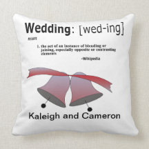 Personalizado casando la definición almohada
