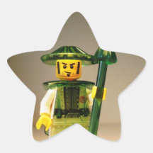 Personalizado chino Minifig del guerrero de la din Pegatina Forma De Estrella Personalizadas