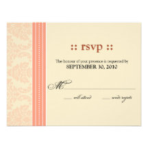 : personalizado: Coral/tarjeta poner crema de RSVP Anuncio