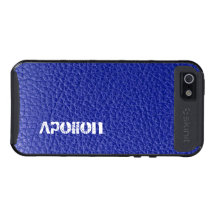 Personalizado de cuero azul de la mirada iPhone 5 cárcasas
