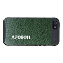 Personalizado de cuero verde oscuro de la mirada iPhone 5 carcasa