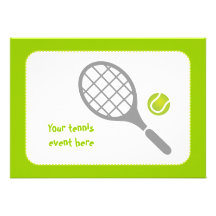 Personalizado de la estafa y de la bola de tenis invitacion personalizada
