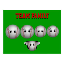 Personalizado de la familia del béisbol tarjeta postal