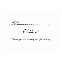 PERSONALIZADO del arreglo del boda del asiento de  Tarjetas Personales