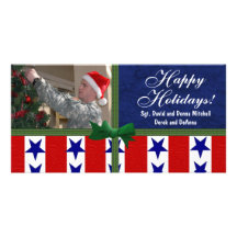 Personalizado patriótico militar del navidad tarjetas fotográficas personalizadas
