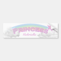 Personalizado: Princesa pegatina para el parachoqu Pegatina De Parachoque