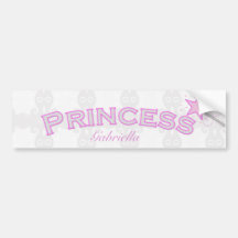 Personalizado: Princesa pegatina para el parachoqu Etiqueta De Parachoque