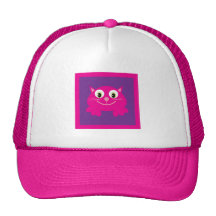 Personalizado rosado lindo del gato del dibujo ani gorra