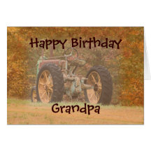 Personalizar antiguo del tractor cualquier ocasión felicitación