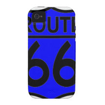 ¡Personalizar azul de la ruta 66 él! Case-Mate iPhone 4 Carcasa