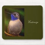 PERSONALIZAR THROATED AZUL Mousepad del COLIBRÍ Tapetes De Ratón