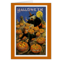 Pesadilla del remiendo de la calabaza de Halloween Tarjeton
