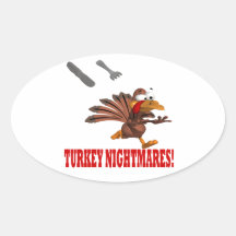 Pesadillas de Turquía Pegatina Óval