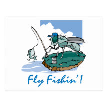 Pesca con mosca tarjetas postales