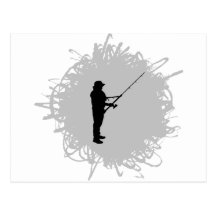 Pesca de estilo del garabato postales