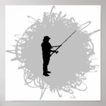 Pesca de estilo del garabato impresiones
