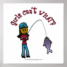 Pesca oscura de la mujer posters