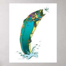Pesca psicodélica de la trucha posters