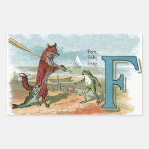 pesca que va del vintage del zorro y de la rana rectangular altavoz