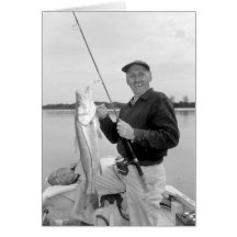 Pescador con Snook, Marco Island, la Florida, 1959 Felicitaciones