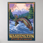 Pescador de Washington - poster del viaje de la pe