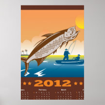 Pescados 2012 del tarpón del calendario del poster