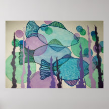 Pescados abstractos posters