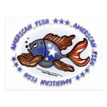 PESCADOS AMERICANOS, PESCADOS AZULES BLANCOS ROJOS TARJETAS POSTALES