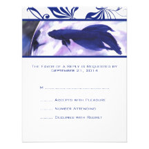 Pescados azules de Betta que casan la tarjeta de R Comunicado Personal