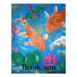 Pescados de Koi y tarjeta de Lotus gracias Comunicado Personal