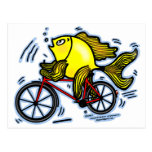 Pescados de la bicicleta (bici) tarjeta postal