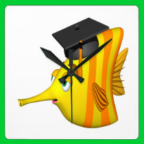 Pescados de la graduación reloj de pared