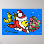 Pescados de Papá Noel - poster lindo divertido del