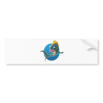 Pescados del chica del dibujo animado pegatinas de parachoque