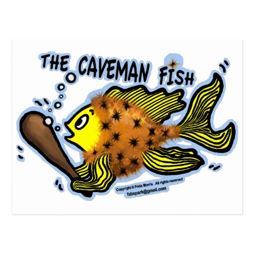Pescados del hombre de las cavernas postal