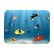 Pescados en el océano iman de vinilo