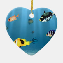 Pescados en el océano ornamentos para reyes magos